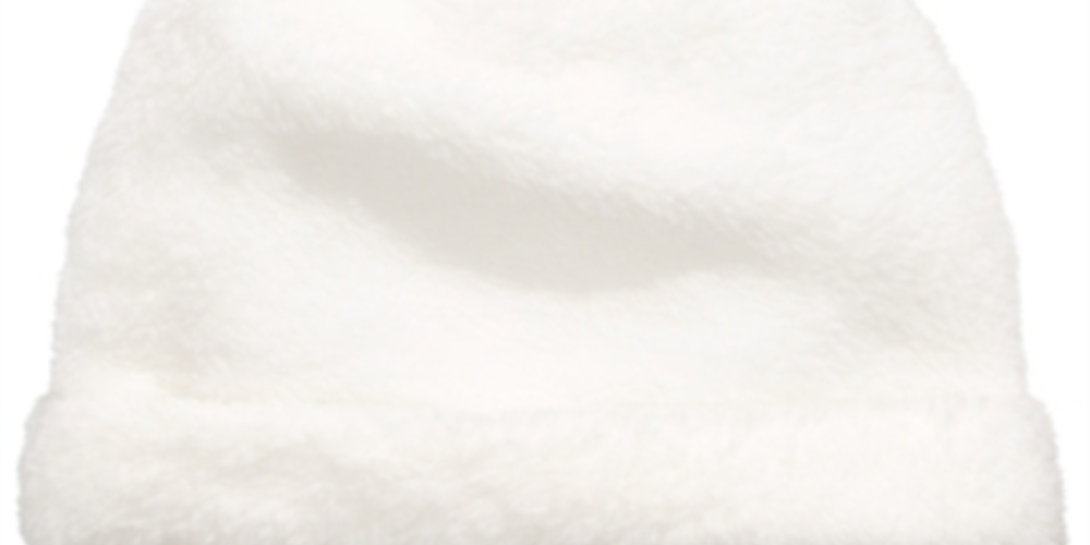 First Impressions Chapéu de pompom falso sherpa para meninos e meninas, branco, tamanho 6-12 meses
