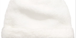 First Impressions Chapéu de pompom falso sherpa para meninos e meninas, branco, tamanho 6-12 meses