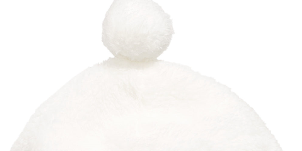 Chapéu pompom sintético sherpa First Impressions para meninos, cor anjo branco, tamanho 0-6 meses