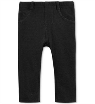 Calça jeans infantil First Impressions Baby Girl, preta, tamanho 12 meses