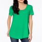 Camiseta feminina Maison Jules com decote redondo, verde, tamanho XS