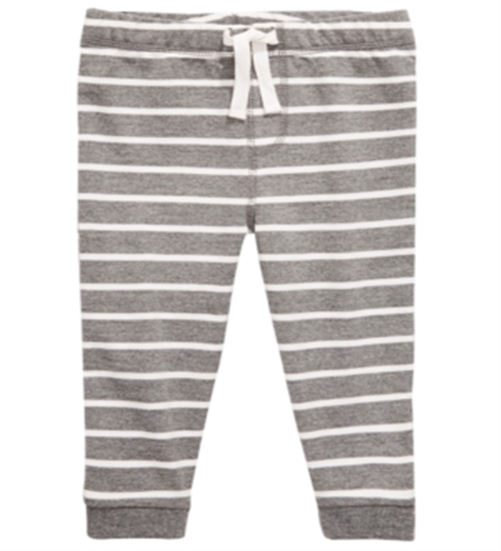 Calça jogger listrada para meninos First Impressions, cinza, tamanho 6-9 meses