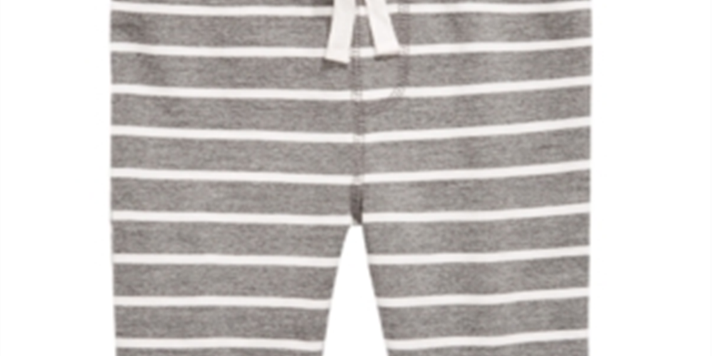 Calça jogger listrada para meninos First Impressions, cinza, tamanho 6-9 meses