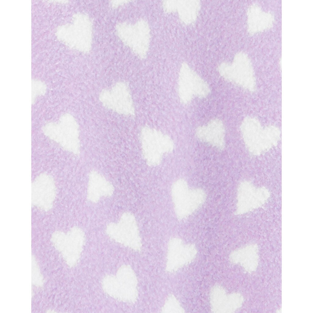 Carter's Girl's Footies Sheep Heart Zip Up Fleece Footie Roxo Tamanho 9MOS