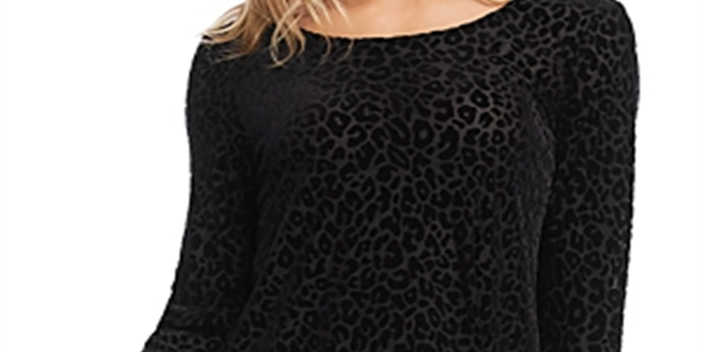 Camiseta Karen Kane Velvet Burnout Feminina Preta Tamanho P