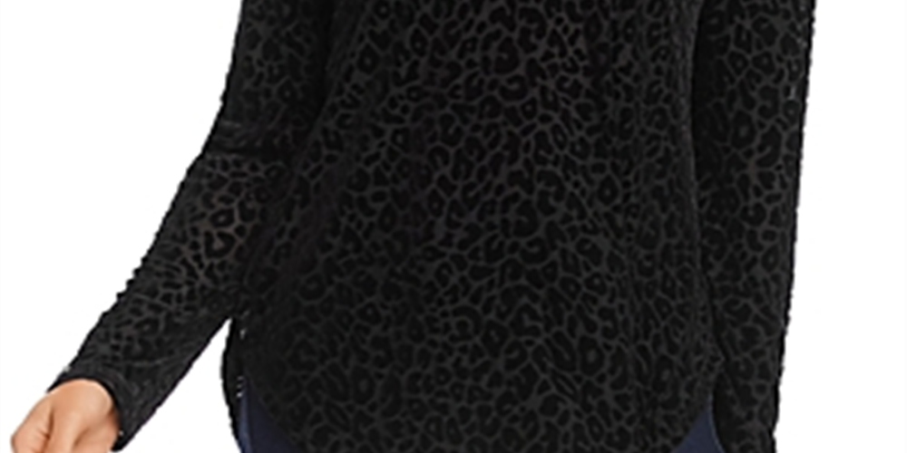 Camiseta Karen Kane Velvet Burnout Feminina Preta Tamanho P