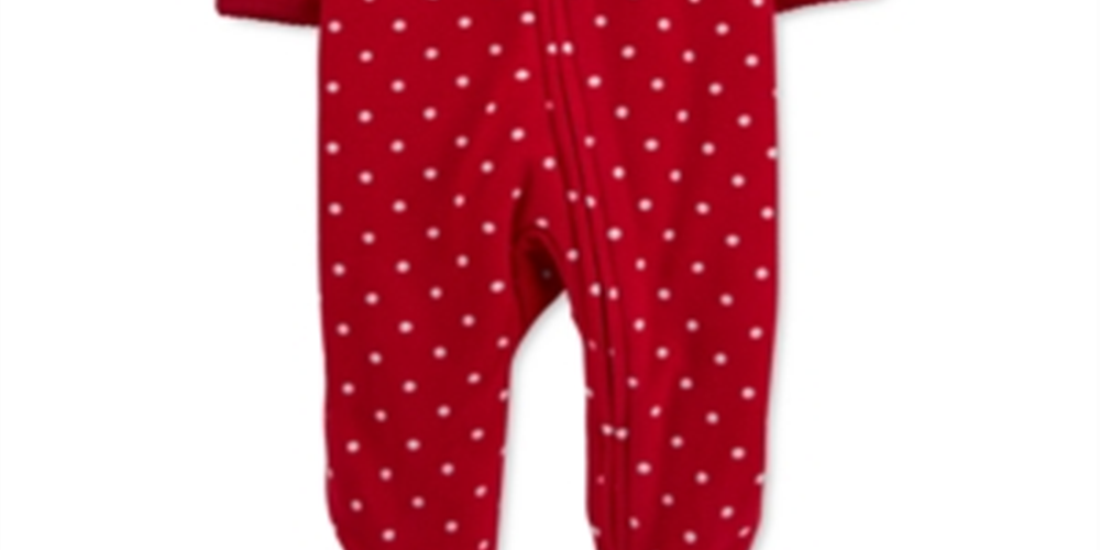 Carter's Baby Girl's Reindeer Zip Fleece Sleep &amp; Play Print Vermelho Tamanho 6MOS