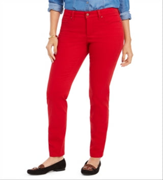 Calça jeans skinny feminina Charter Club Bristol, vermelha, tamanho 8