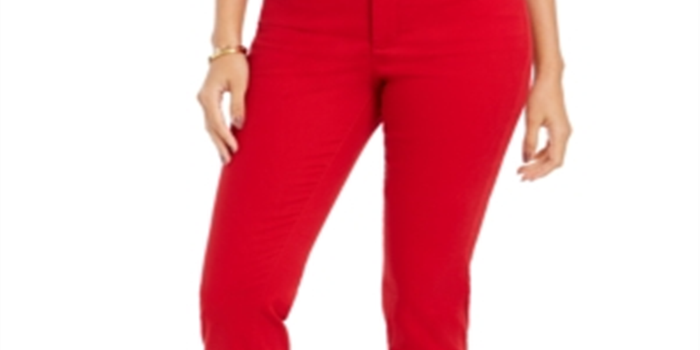 Calça jeans skinny feminina Charter Club Bristol, vermelha, tamanho 8