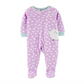 Carter's Girls' Footies PRINT Sheep Heart Microfleece Footie Infantil Roxo Tamanho 2T