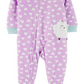 Carter's Girls' Footies PRINT Sheep Heart Microfleece Footie Infantil Roxo Tamanho 2T