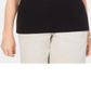 Camiseta feminina Karen Scott de algodão com estampa gráfica de abacaxi, preta, tamanho pequeno