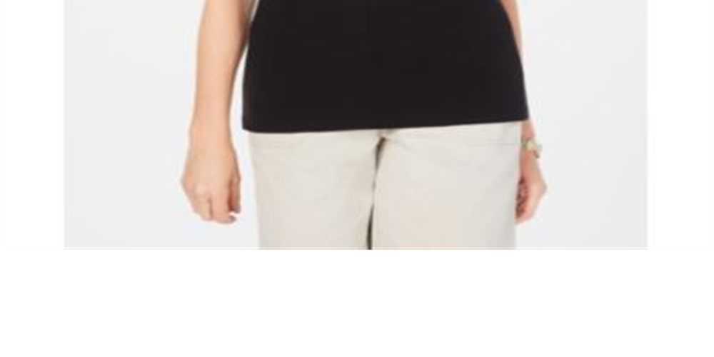 Camiseta feminina Karen Scott de algodão com estampa gráfica de abacaxi, preta, tamanho pequeno