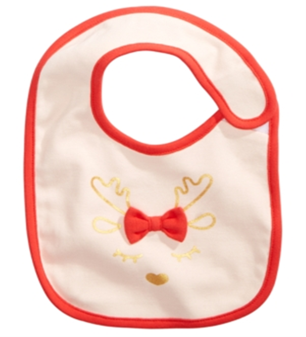Babador de algodão para bebê First Impressions Baby Girl, tamanho regular, vermelho