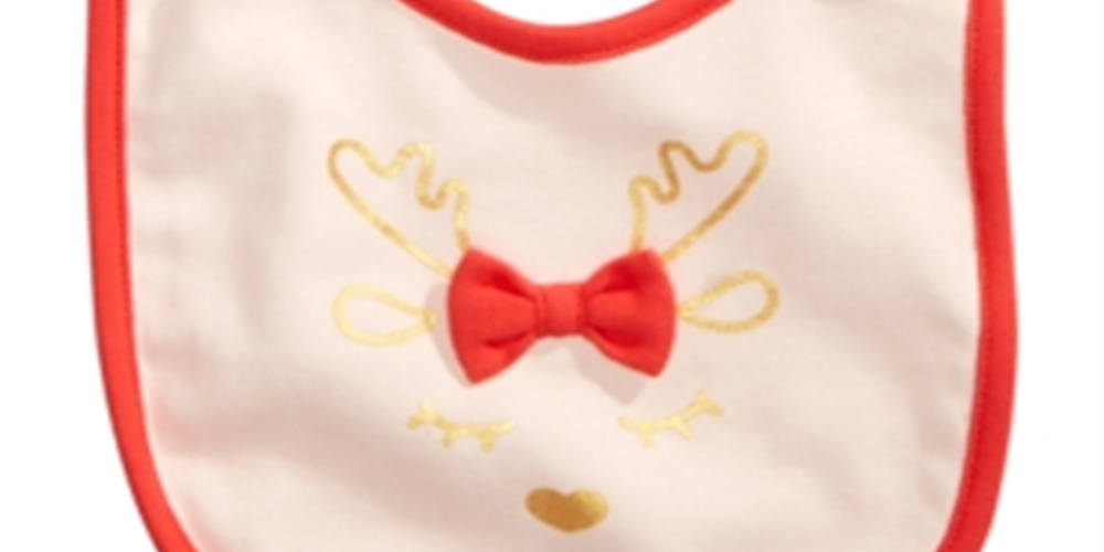 Babador de algodão para bebê First Impressions Baby Girl, tamanho regular, vermelho
