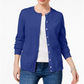 Karen Scott Cardigan Feminino Gola Redonda Azul Tamanho P