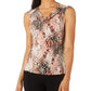 Blusa feminina Kasper com decote canoa e estampa de cobra, tamanho laranja, pequena e pequena