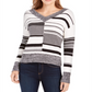 Blusa Calvin Klein Feminina Estampada Manga Longa Gola V Suéter de Festa Branca Tamanho P
