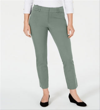 Charter Club Women's Newport Tummy Control Slim Fit Pants Green Size 12
