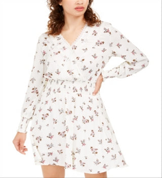 Vestido envelope floral sintético American Rag Junior's, branco, tamanho X-S