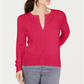 Cardigan texturizado feminino Charter Club, vermelho, tamanho X-S