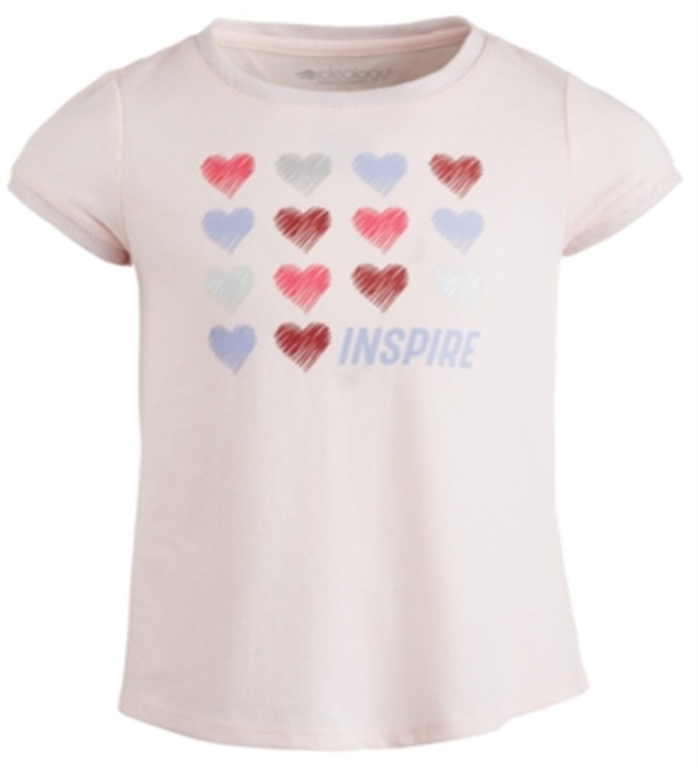 Camiseta estampada Ideology Little Girl's Hearts, rosa, tamanho 6