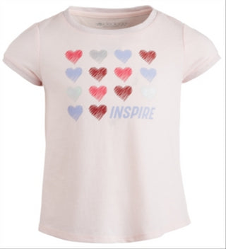 Camiseta estampada Ideology Little Girl's Hearts, rosa, tamanho 6