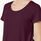 JM Collection Top feminino com decote redondo, vermelho, tamanho XX-G
