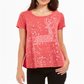 Camiseta feminina com estampa gráfica de rena Style &amp; Co, vermelha, tamanho pequeno M