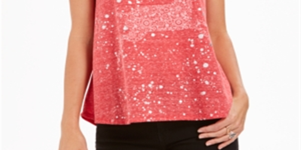 Camiseta feminina com estampa gráfica de rena Style &amp; Co, vermelha, tamanho pequeno M