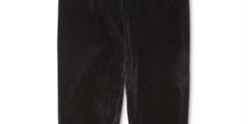 Leggings de veludo elástico Ralph Lauren para meninas, pretas, tamanho 4T