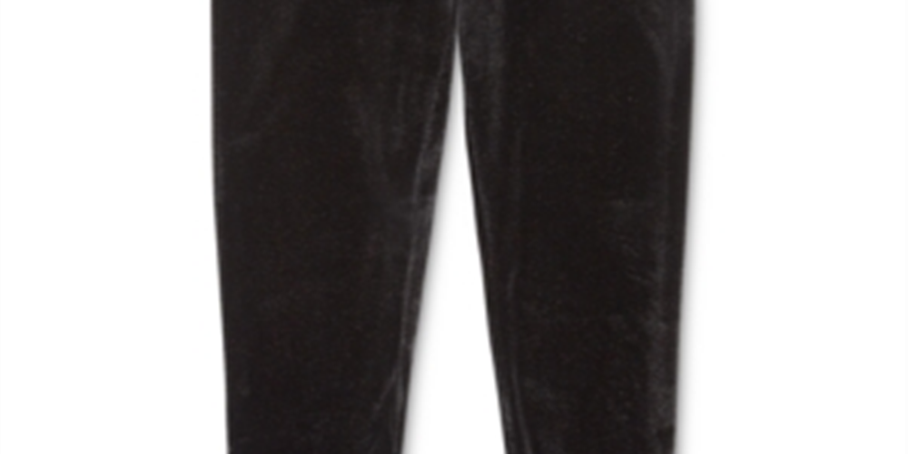 Leggings de veludo elástico Ralph Lauren para meninas, pretas, tamanho 4T
