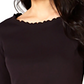 Blusa feminina Maison Jules com decote redondo e manga cotovelo, preta, tamanho XX-G