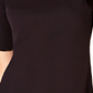 Blusa feminina Maison Jules com decote redondo e manga cotovelo, preta, tamanho XX-G