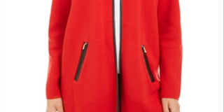 Sobretudo feminino Charter Club Solid, vermelho, tamanho pequeno, médio