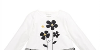 Camiseta Peplum com estampa de poá e flores First Impressions para bebê menina, tamanho 18 meses