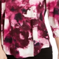 Top estampado com decote redondo feminino JM Collection, rosa, tamanho X-S