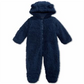 Macacão de neve com capuz e pés de sherpa sintética First Impressions para bebês meninos e meninas, azul, tamanho 0 a 3 meses