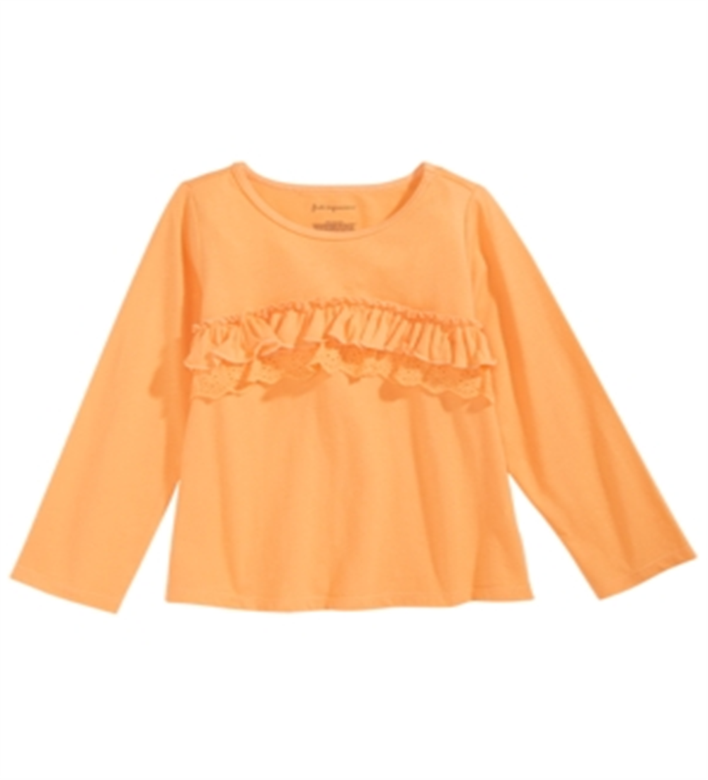 Camiseta de algodão com babados First Impressions para bebê menina, amarela, tamanho 12 meses