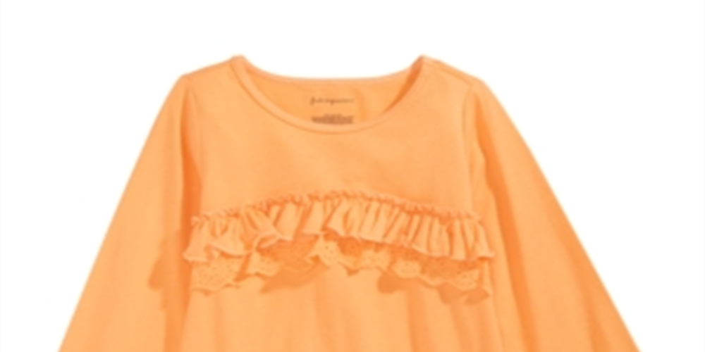 Camiseta de algodão com babados First Impressions para bebê menina, amarela, tamanho 12 meses