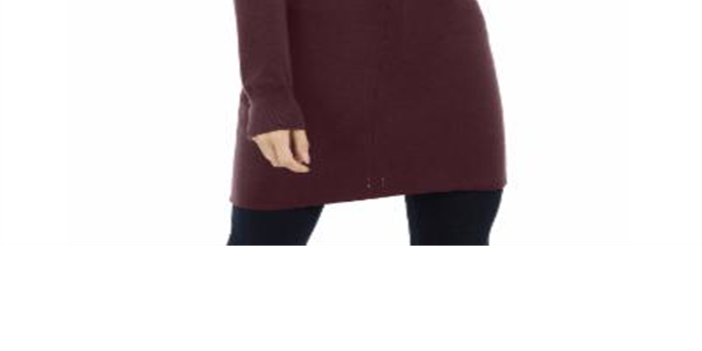 Suéter túnica feminino com decote em V INC International Concepts, vermelho, tamanho pequeno P