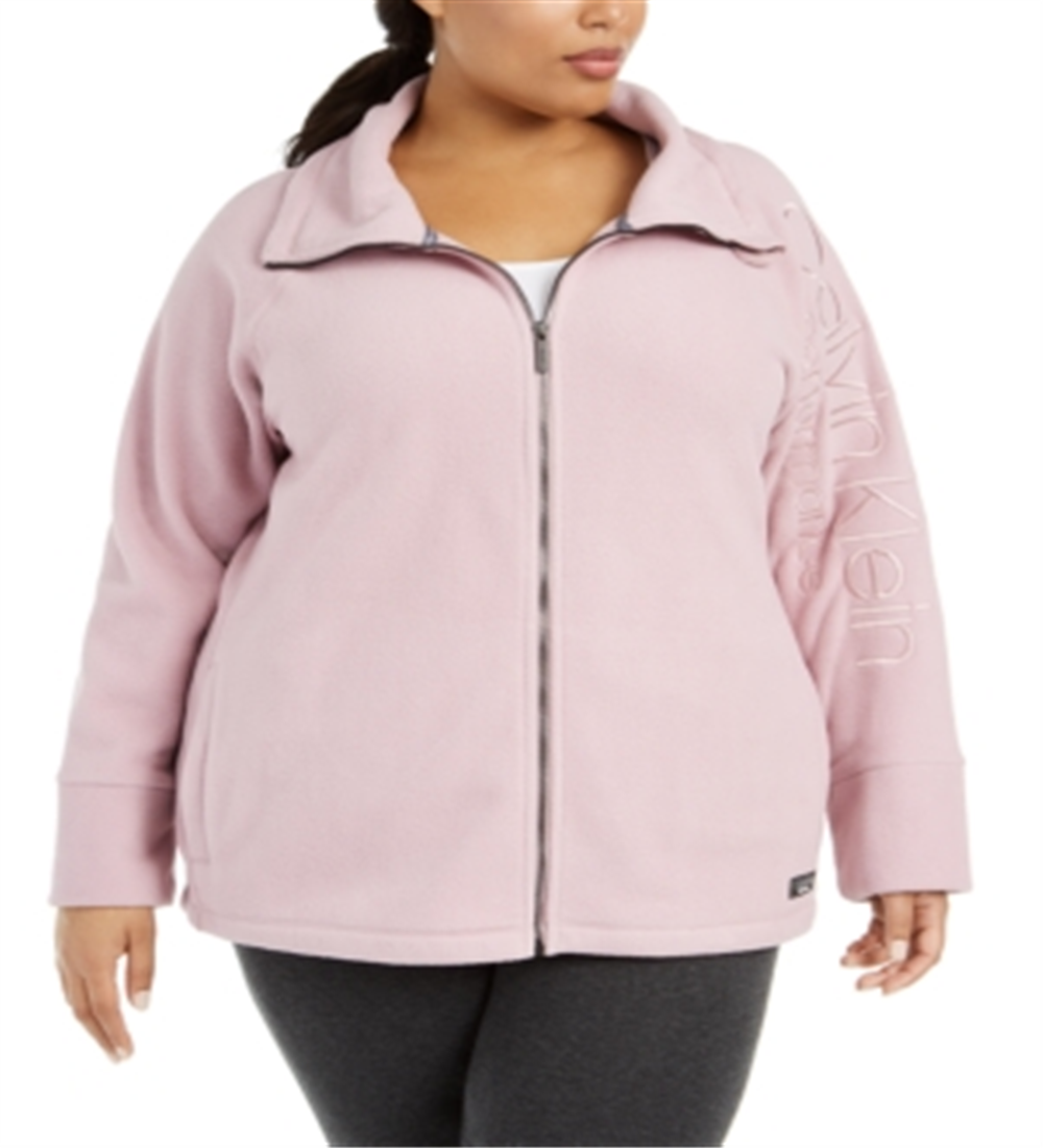 Suéter Calvin Klein Feminino Gola Falsa Manga Logo Rosa Tamanho 3X