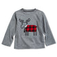 Camiseta infantil First Impressions com apliques de alce para meninos, cinza, tamanho 6 a 9 meses