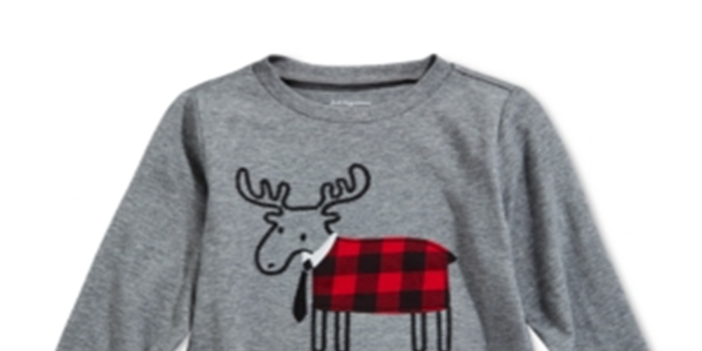 Camiseta infantil First Impressions com apliques de alce para meninos, cinza, tamanho 6 a 9 meses