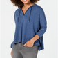 Moletom com capuz feminino Style &amp; Co, azul, tamanho pequeno P