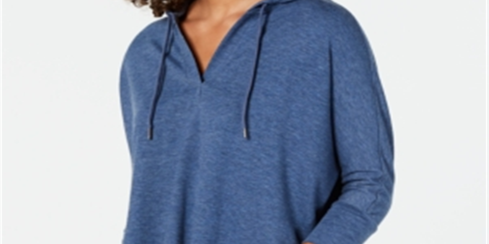 Moletom com capuz feminino Style &amp; Co, azul, tamanho pequeno P