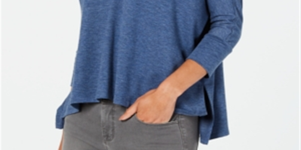 Moletom com capuz feminino Style &amp; Co, azul, tamanho pequeno P