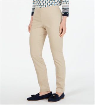 Calça skinny feminina Charter Club Chelsea Stretch Twill marrom tamanho 6 Petite