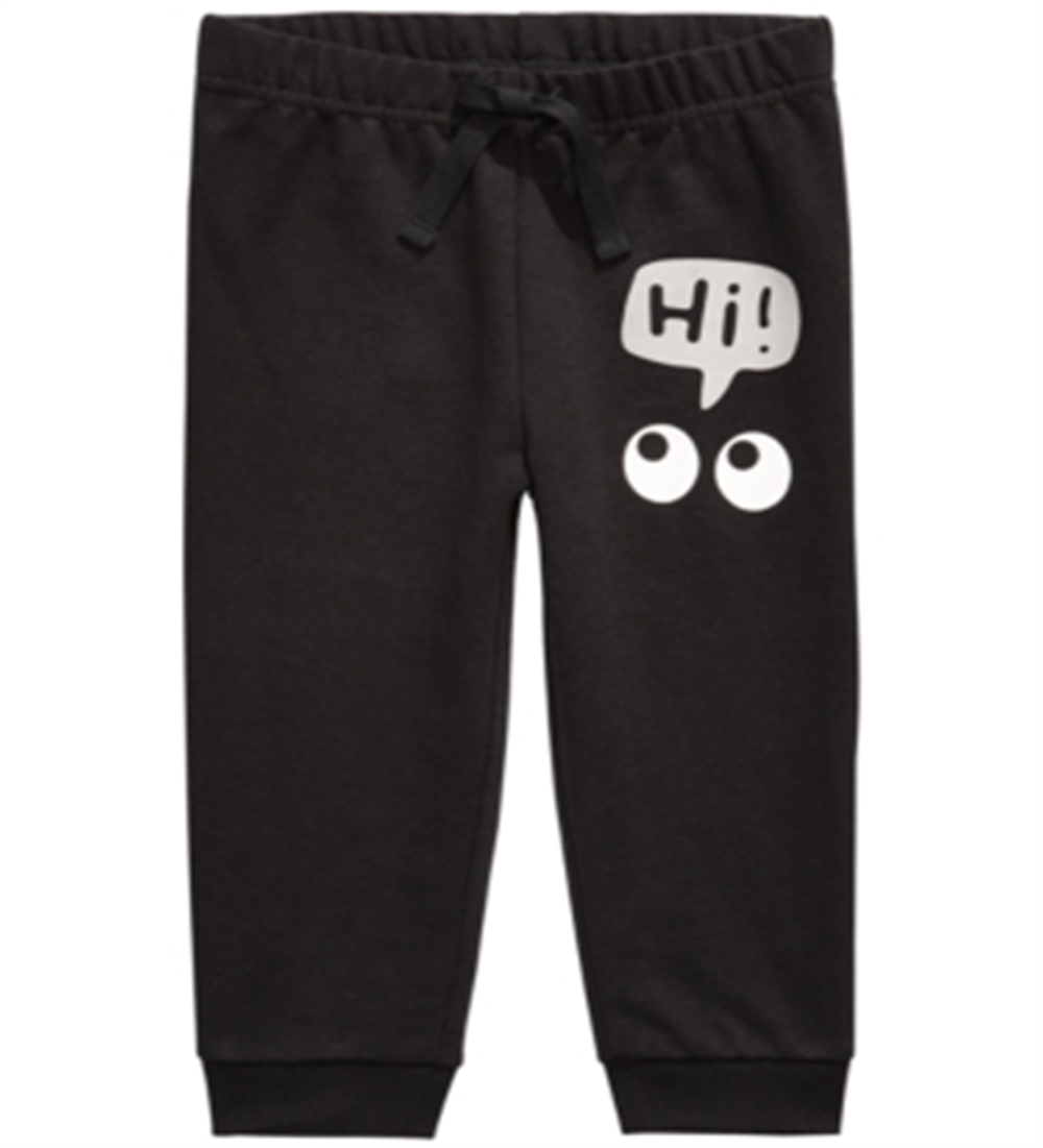 Calça jogger estampada infantil First Impressions para meninos, preta, tamanho 3T