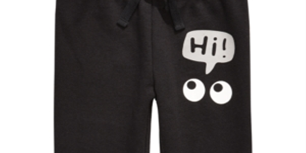 Calça jogger estampada infantil First Impressions para meninos, preta, tamanho 3T